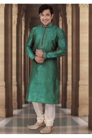 Rama Color Dupion Fabric Kurta Set